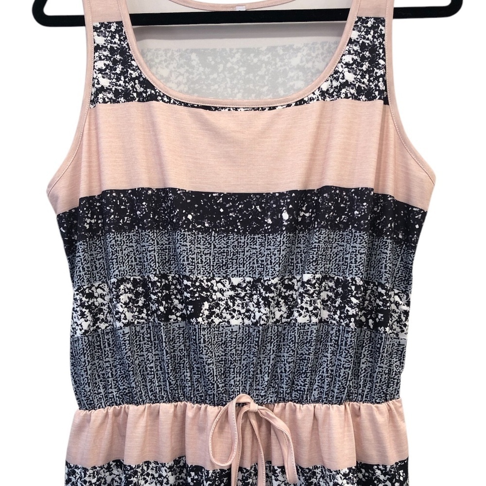 Women’s Sleeveless Striped Printed Dress - Picture 2 of 7